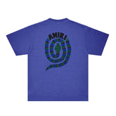 Amiri Washed Distressed T Shirt Printed Trendy Pure Cotton